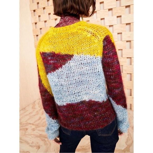 Ulla Johnson Long-Sleeve Handmade Mohair Maude Colorblock Pullover Sweater - Picture 4 of 6